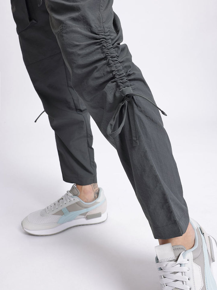 DressBerry Women Ruched Tie-Ups Cargo-Style Track Pants
