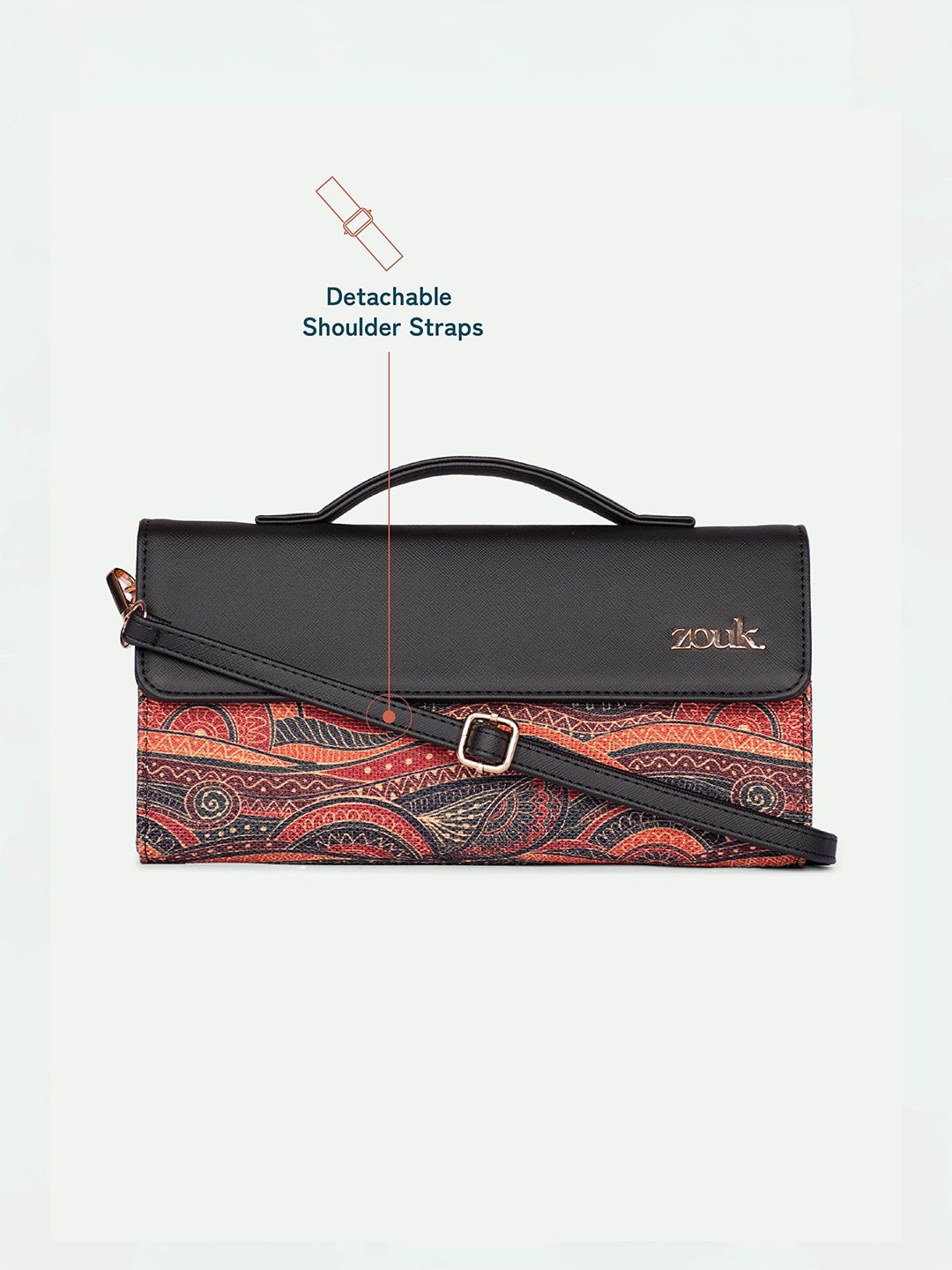 ZOUK Rhea Kapoor Pithora Artistry Textured Water Resistant Jute Envelope Clutch