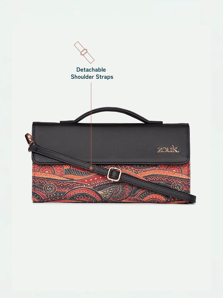 ZOUK Rhea Kapoor Pithora Artistry Textured Water Resistant Jute Envelope Clutch
