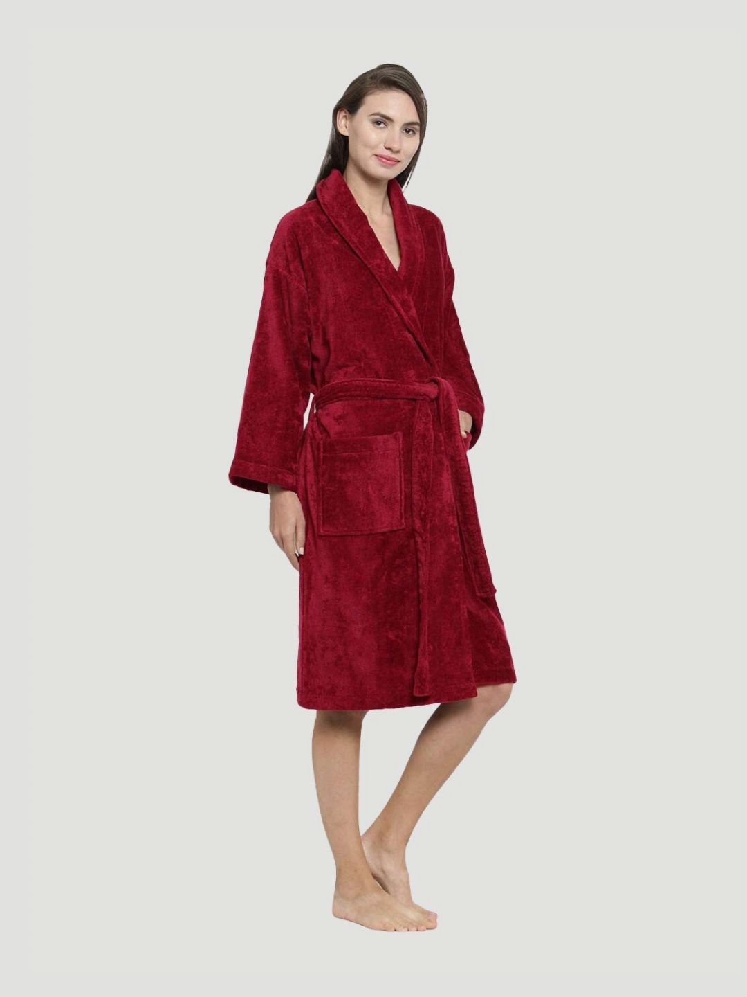 MYTRIDENT 350 GSM Cotton Bath Robe With 2 Front Pockets