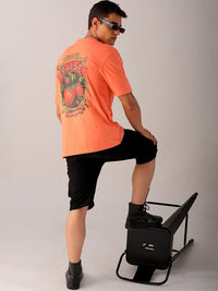The Indian Garage Co Men Back Printed Boxy Oversized Round Neck T-shirt