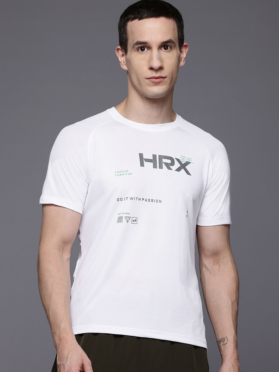 HRX by Hrithik Roshan Rapid-Dry Typography Print Running T-shirt