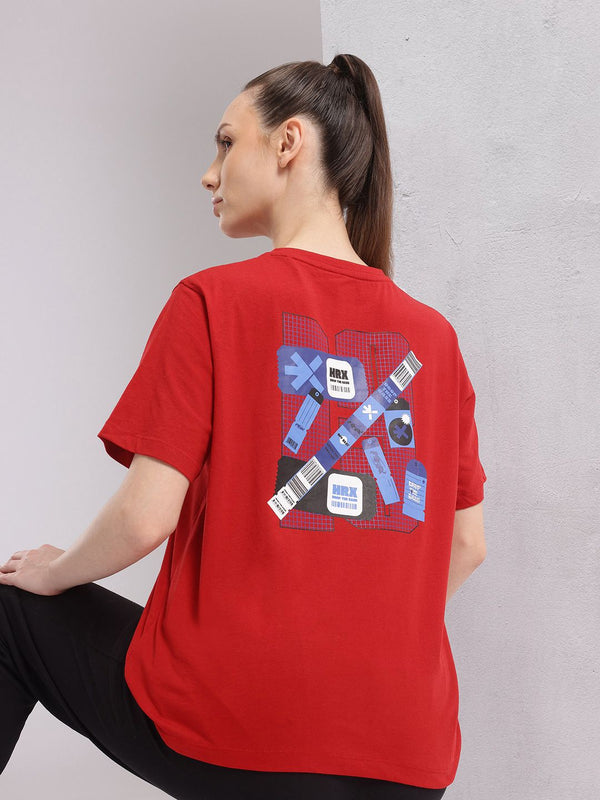 HRX by Hrithik Roshan Printed Drop-Shoulder Sleeves Relaxed Lifestyle T-shirt