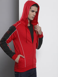 The Indian Garage Co Men Red Solid Hooded Sweatshirt