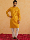 SOJANYA LUXE Motif Etnik Sulam Benang Kerja Kurta Sutera Kapas dengan Piyama