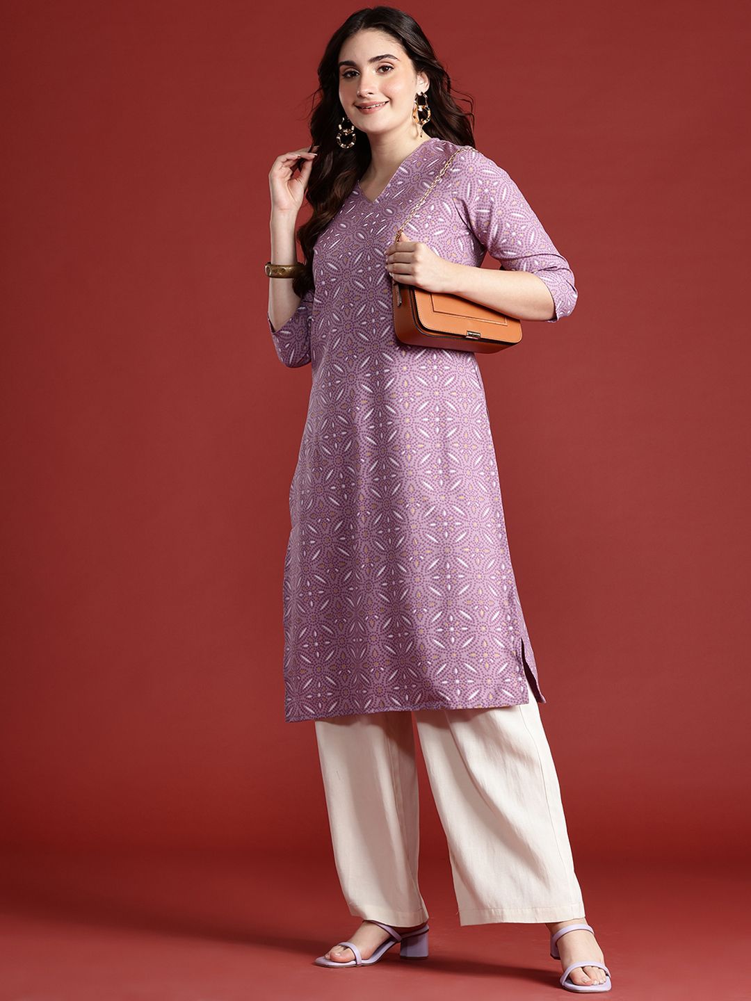 Anouk Ethnic Motifs Print Straight Kurta
