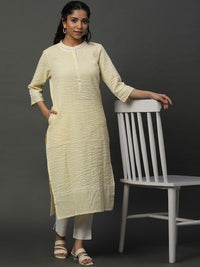 AURELIA Striped Mandarin Collar Kurta