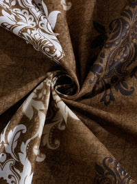 Moda Rapido X KLOTTHE Brown & White Floral 400 TC Single Bedsheet with 1 Pillow Covers