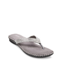 Metro Women Grey Embellished Sandals