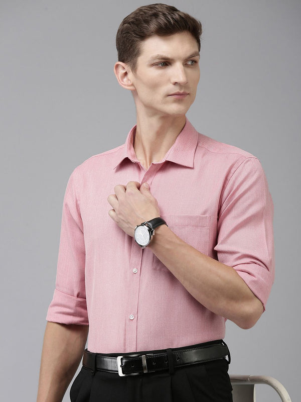 Park Avenue Self Design Textured Slim Fit Opaque Formal Shirt