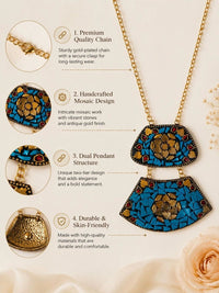 PANASH Lelaki Brass Rose Gold Plated Bohemian Kalung
