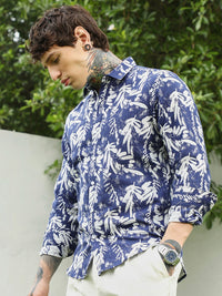 Campus Sutra Men Comfort Fit Floral Printed Spread Collar Cotton Casual Shirt