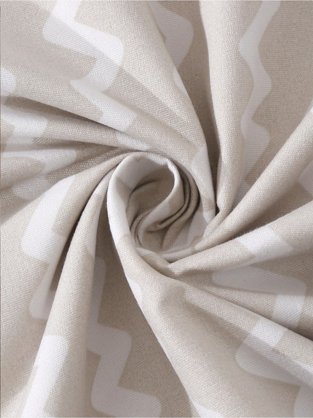 KLOTTHE Beige Abstract-Printed 300TC Double King Bedsheet with 2 Pillow Covers