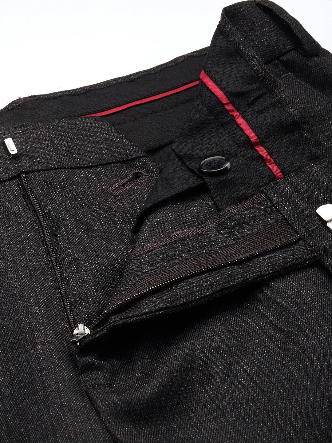 Raymond Men Textured Slim Fit Formal Trousers