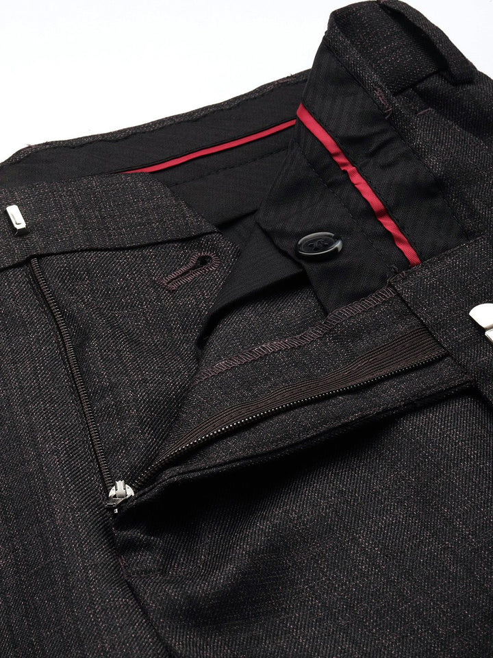 Raymond Men Textured Slim Fit Formal Trousers