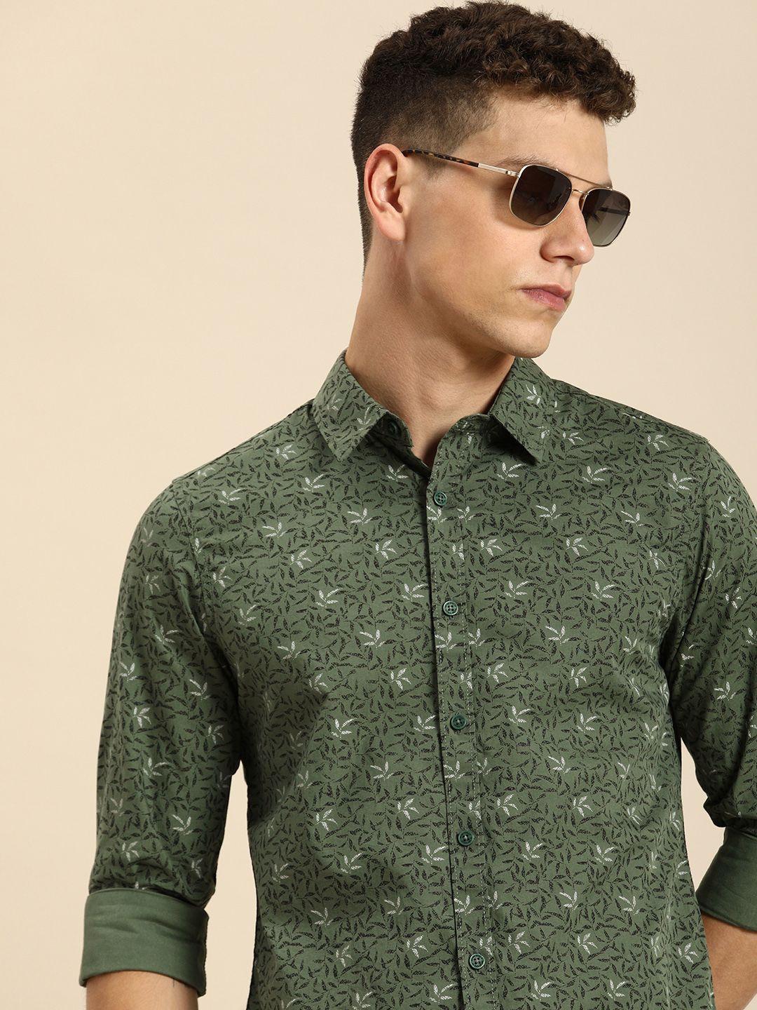 Being Human Pure Cotton Floral Printed Casual Shirt