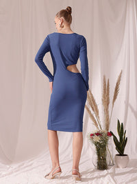 STREET 9 Ribbed Long Sleeves Sheath Dress