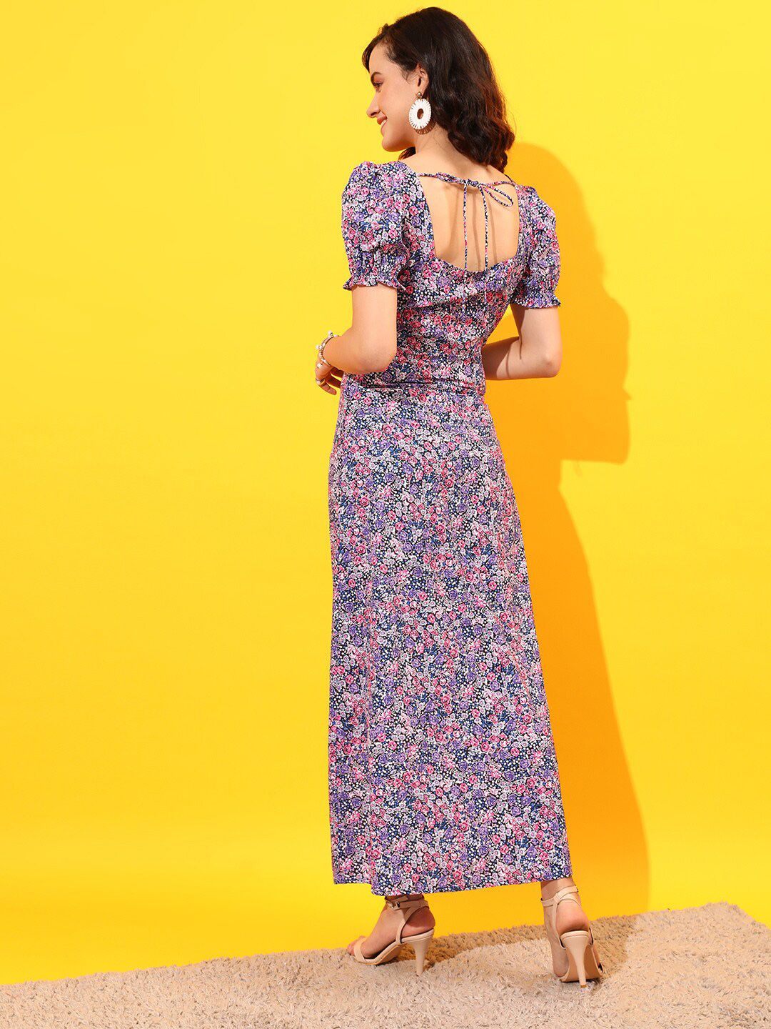 STREET 9 Floral Crepe A-line Dress