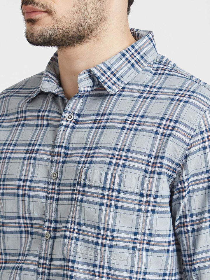 SPYKAR Tartan Checks Classic Cotton Casual Shirt