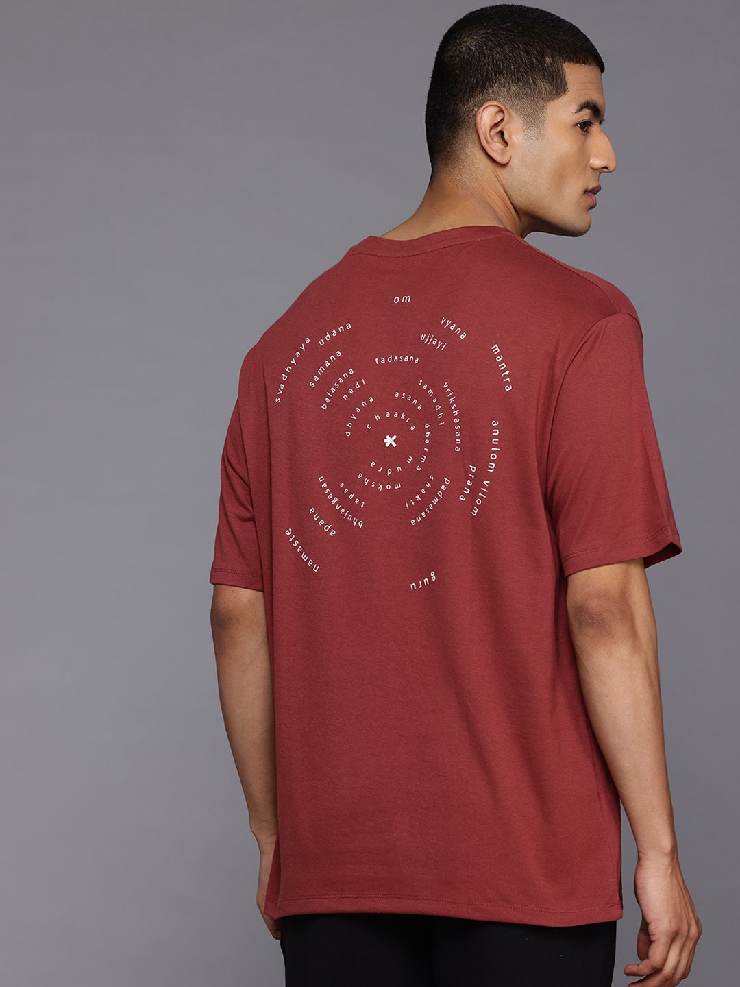 HRX by Hrithik Roshan Typography Print Pure Cotton Relaxed Yoga T-shirt