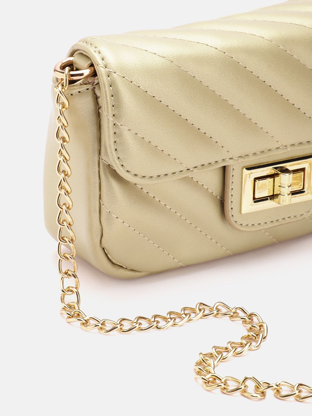 Lino Perros Structured Sling Bag with Quilted Detail