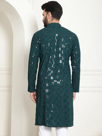 SOJANYA Kurta Kapas Tulen Sulam Geometrik Labuci