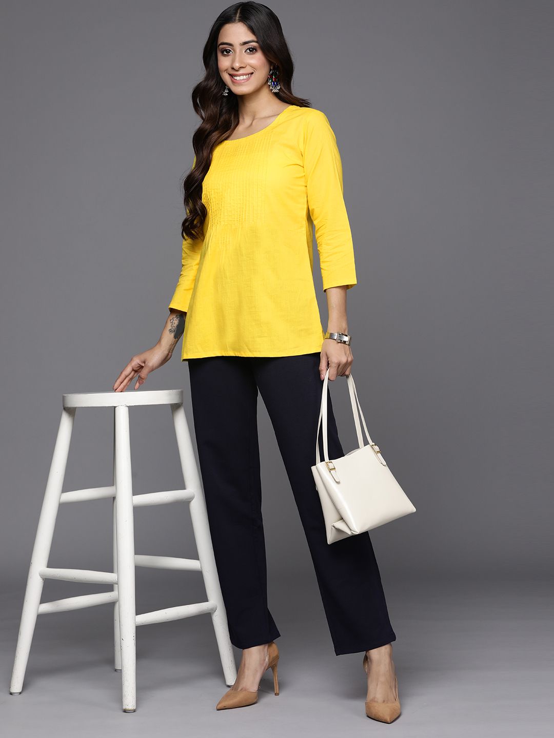 Indo Era Pintucks Longline Top