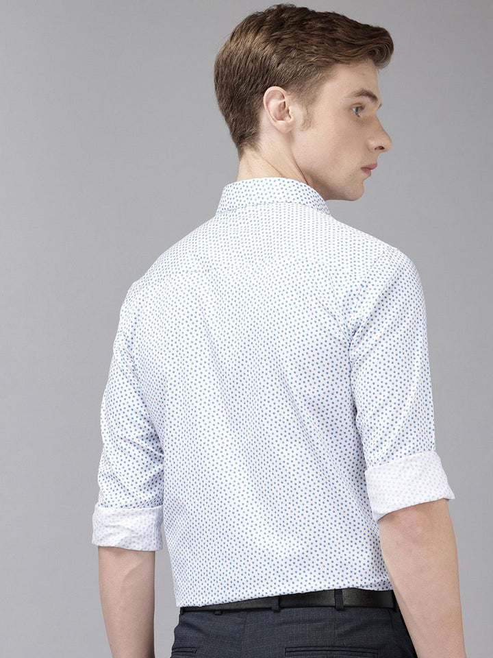 Park Avenue Slim Fit Polka Dot Printed Pure Cotton Formal Shirt