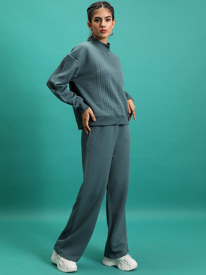 Tokyo Talkies Women  Sweatshirt With Track Pants Co-Ords