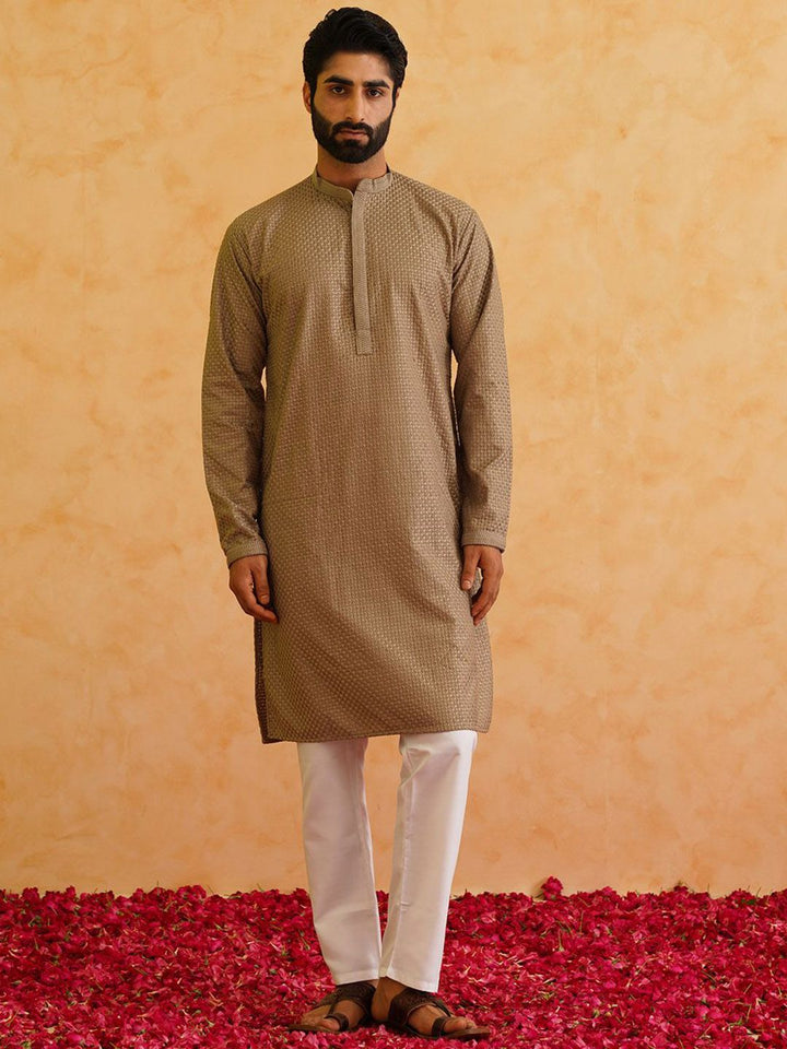 SOJANYA Embroidered Regular Thread Work Pure Cotton Kurta with Churidar