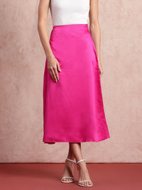 all about you Satin A-Line Midi Skirt