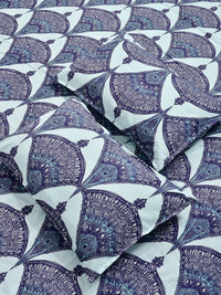 KLOTTHE Blue Floral Printed Dilengkapi Cadar 400TC Super King Dengan 2 Sarung Bantal