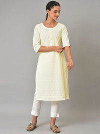 AURELIA Ethnic Motifs Printed Round Neck Block Print Pure Cotton Kurta
