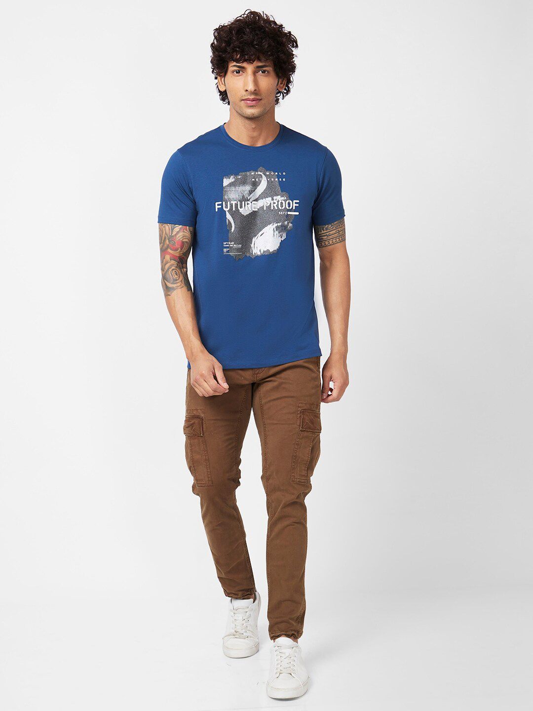 SPYKAR Graphic Printed Slim Fit Cotton Casual T-Shirt