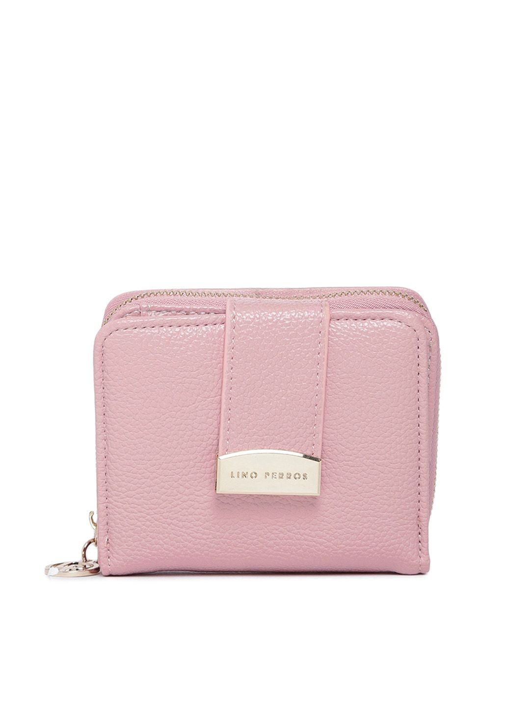 Lino Perros Women Pink Solid Zip Around Wallet