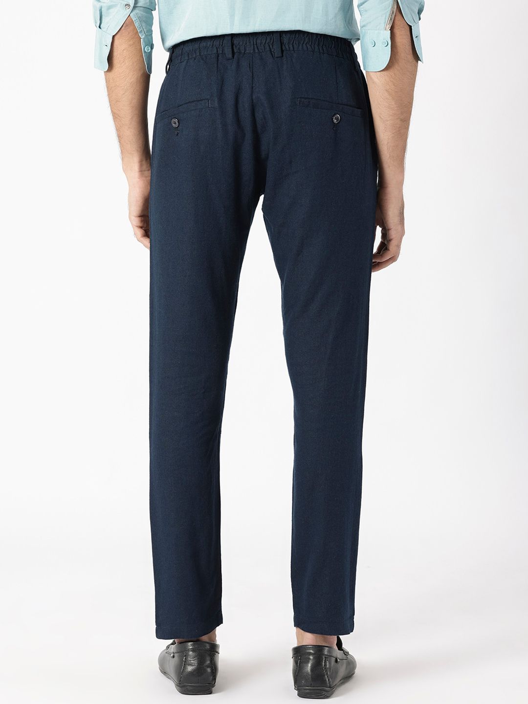 RARE RABBIT Men Slim Fit Cotton Trousers