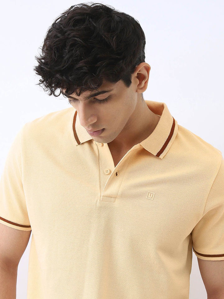 Urbano Fashion Men Solid Regular Fit Half Sleeve Cotton Polo T-Shirt