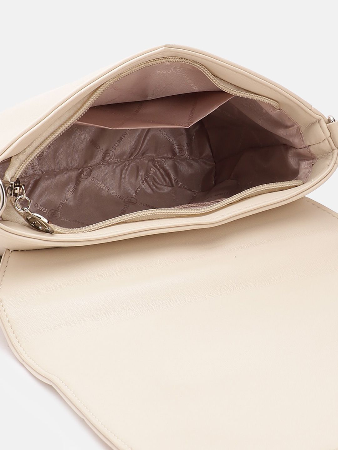 Lino Perros Women Geometric Textured Structured Sling Bag with Quilted Detail