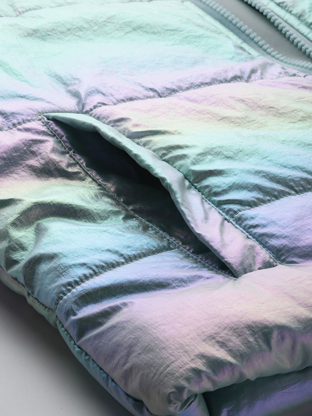 DressBerry Shimmer Dual-Toned Puffer Jacket