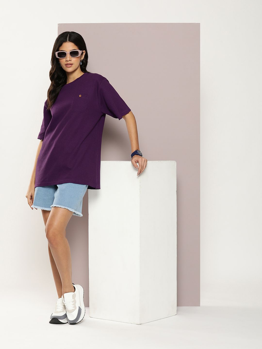 DILLINGER Women Pure Cotton  Oversized T-shirt