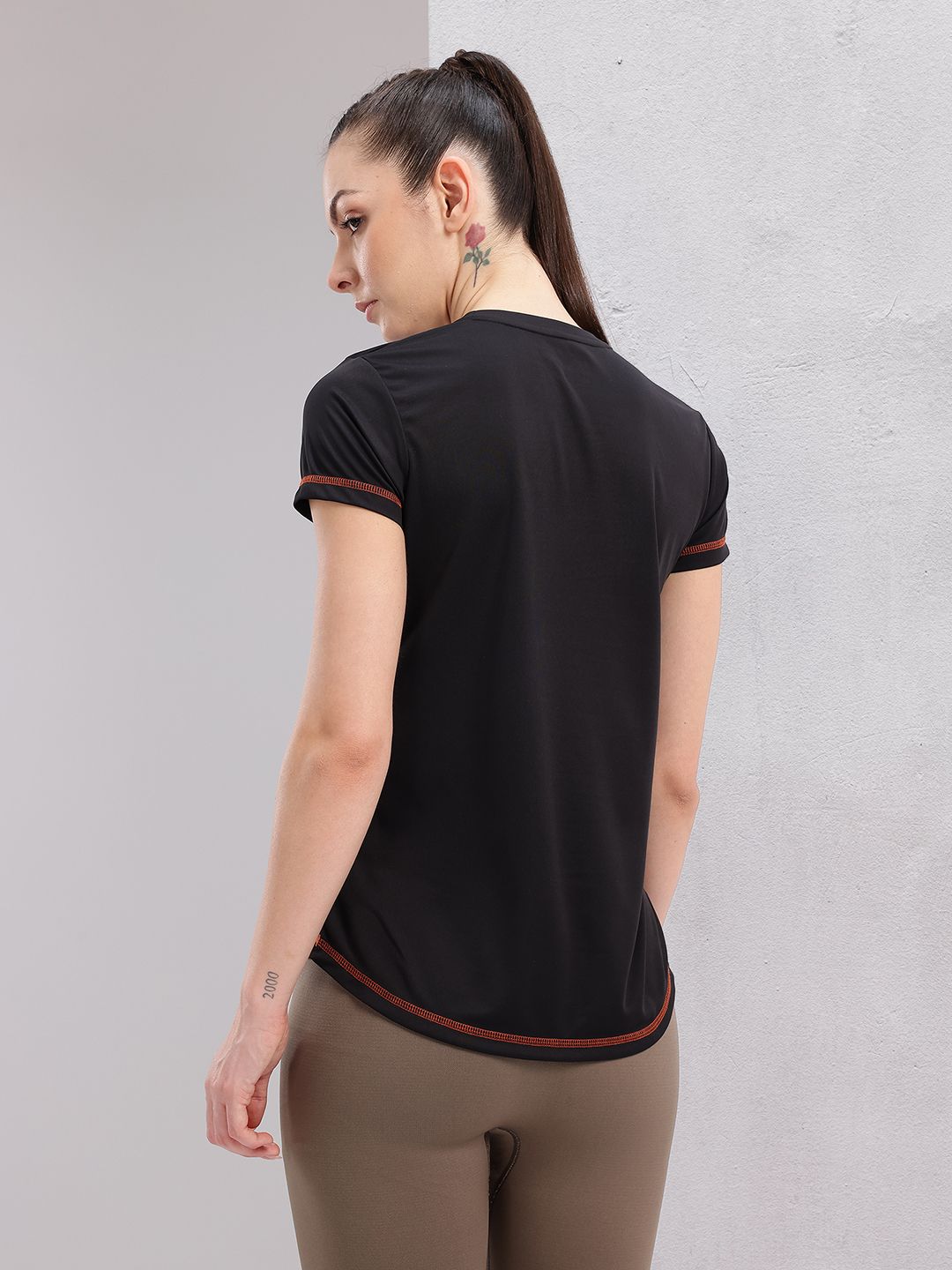 HRX by Hrithik Roshan Printed Contrast Stitch Rapid-Dry Training T-shirt