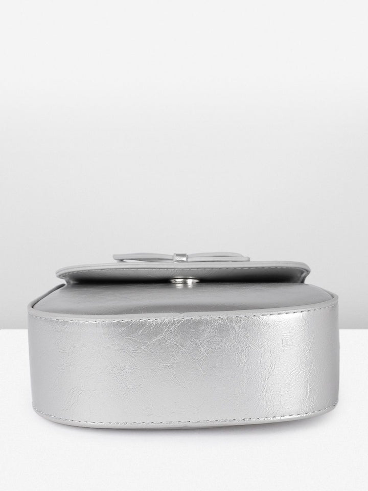 DressBerry Textured Structured Sling Bag with Bow Detail