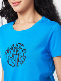 SPYKAR Typography Printed Round Neck Cotton T-shirt