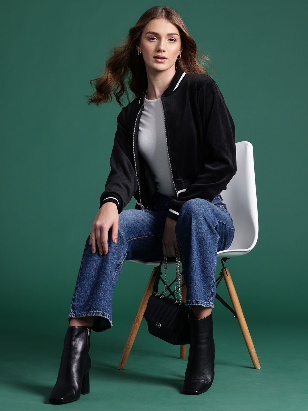 DressBerry Crop Bomber Jacket