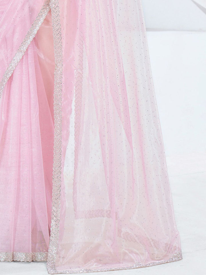 Saree mall Embellished Beads and Stones Organza Saree