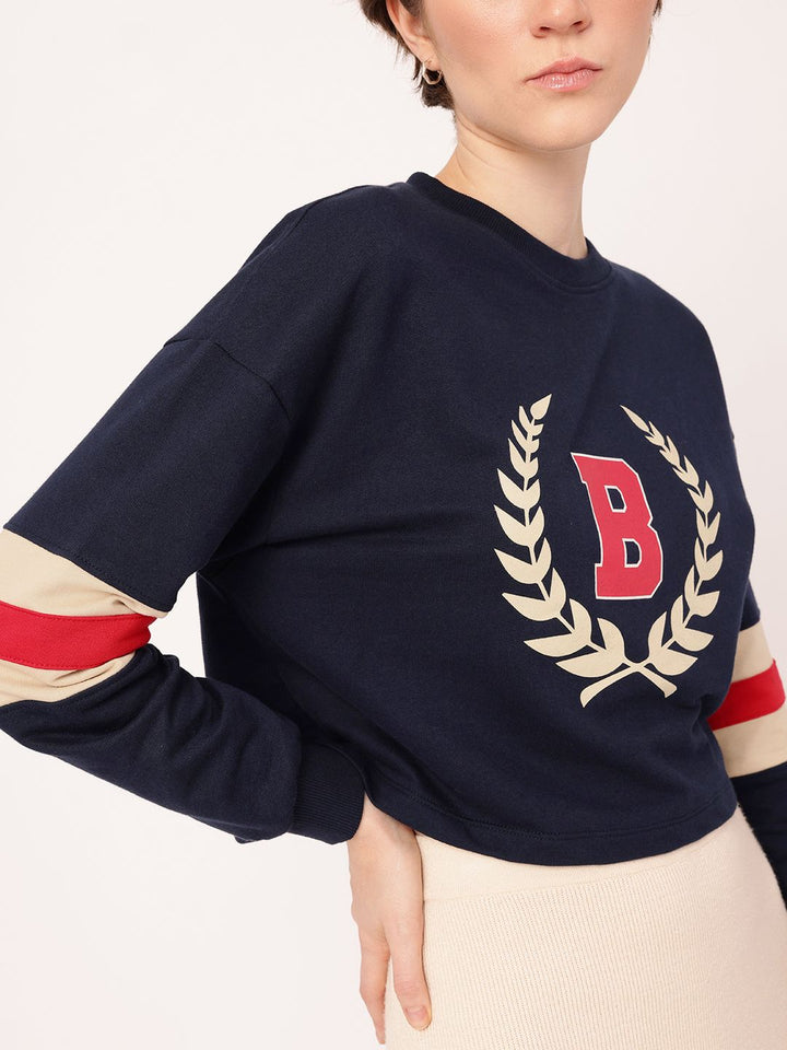 DressBerry Printed Cotton Terry Relaxed Fit Sweatshirt