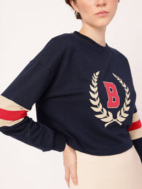 DressBerry Printed Cotton Terry Relaxed Fit Sweatshirt