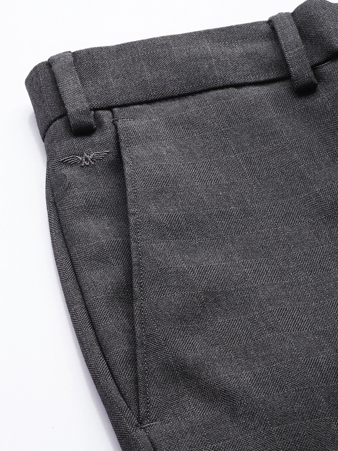 Park Avenue Men Checked Smart Fit Formal Trousers
