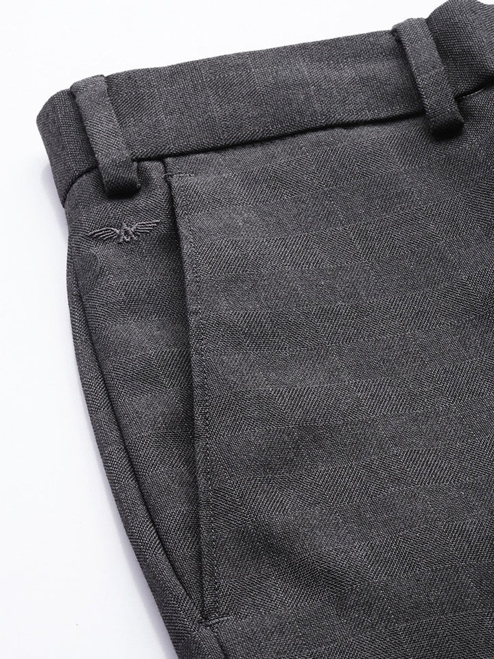 Park Avenue Men Checked Smart Fit Formal Trousers