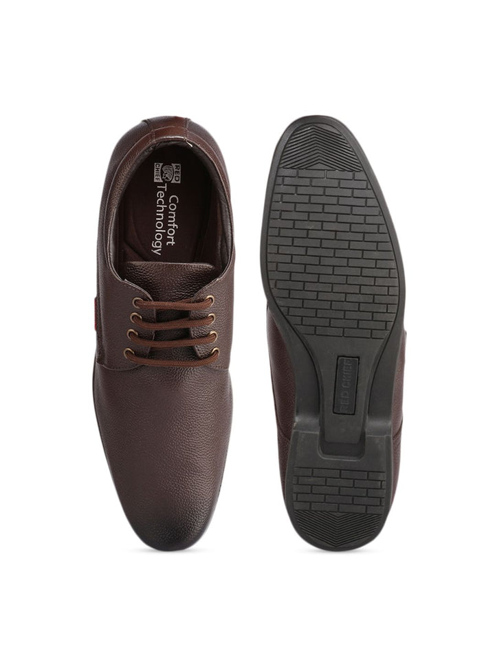 Red Chief Men Brown Textured Formal Derbys